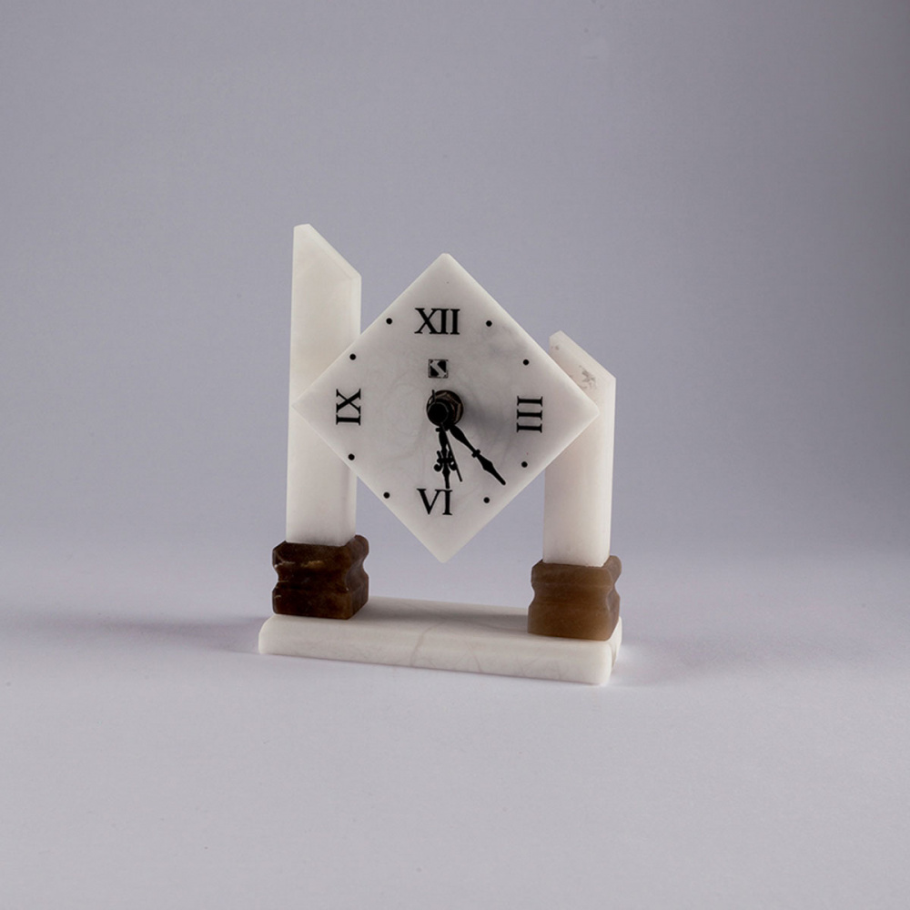, Orologio Due Colonne Quadrate cm 13x16
